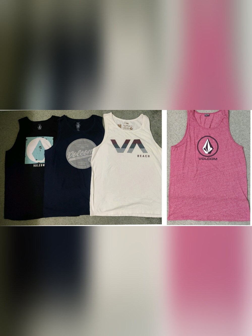 4 Total: RVCA, Volcom Sleeveless tops